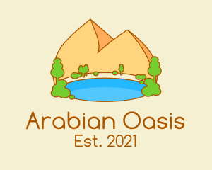 Cute Oasis Park logo design