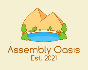 Cute Oasis Park logo design