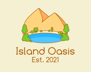 Cute Oasis Park logo design