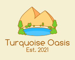 Cute Oasis Park logo design