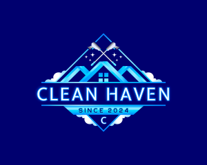 Sanitation Pressure Wash Cleaning logo design