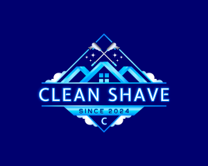 Sanitation Pressure Wash Cleaning logo design