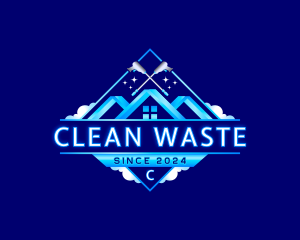 Sanitation Pressure Wash Cleaning logo design