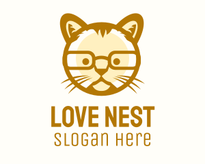 Geek Cat Glasses logo design