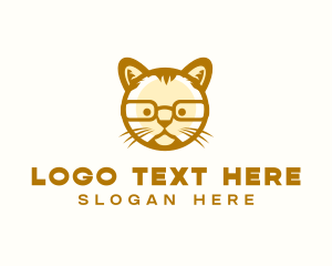 Cartoon Geek Cat logo