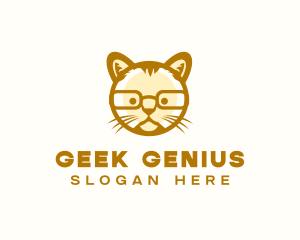 Cartoon Geek Cat logo