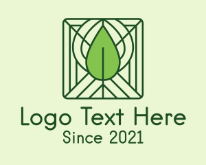 Decorative Green Leaf  logo