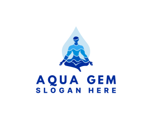 Aqua Yoga Meditate logo design