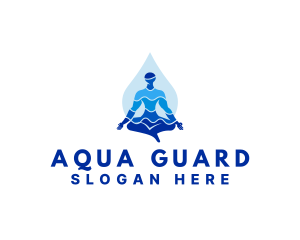 Aqua Yoga Meditate logo design