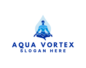 Aqua Yoga Meditate logo design