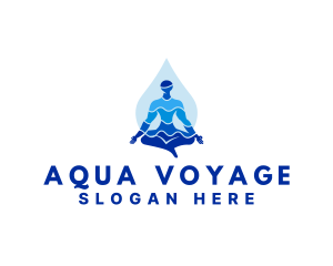 Aqua Yoga Meditate logo design