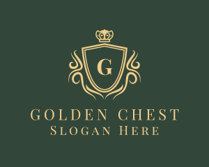 Golden Crown Shield logo design