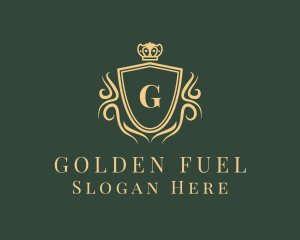 Golden Crown Shield logo design