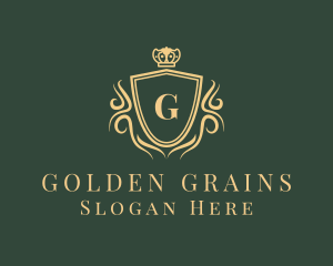 Golden Crown Shield logo design