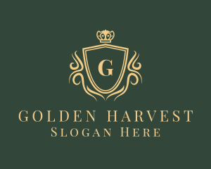 Golden Crown Shield logo design