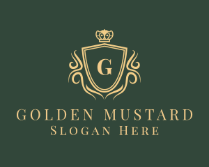 Golden Crown Shield logo design