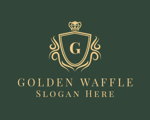 Golden Crown Shield logo design