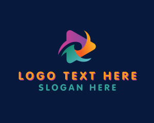 Youtube - Colorful Media Player logo design