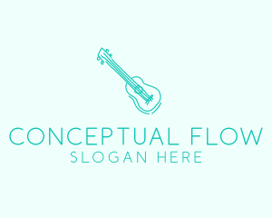 Teal Guitar Monoline  logo