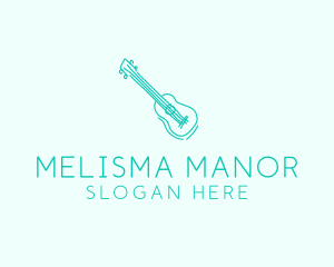 Teal Guitar Monoline  logo