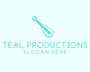 Teal Guitar Monoline  logo