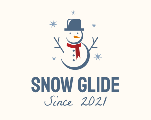 Winter Christmas Snowman  logo design