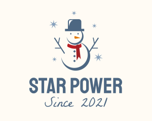 Winter Christmas Snowman  logo design