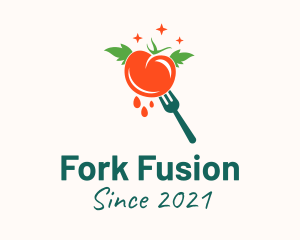 Fresh Tomato Fork  logo design