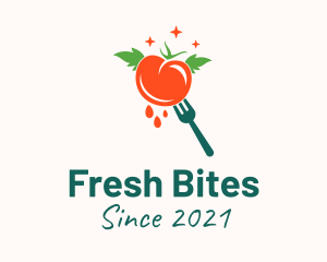 Fresh Tomato Fork  logo design