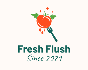 Fresh Tomato Fork  logo design