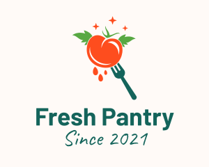 Fresh Tomato Fork  logo design