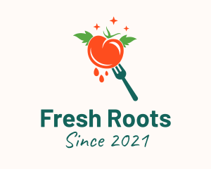 Fresh Tomato Fork  logo design