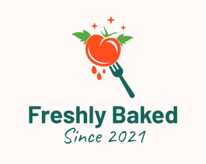 Fresh Tomato Fork  logo design