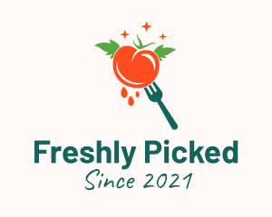 Fresh Tomato Fork  logo design