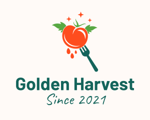 Fresh Tomato Fork  logo design