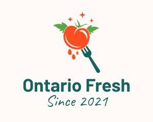 Fresh Tomato Fork  logo design