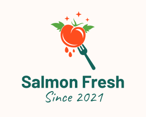 Fresh Tomato Fork  logo design