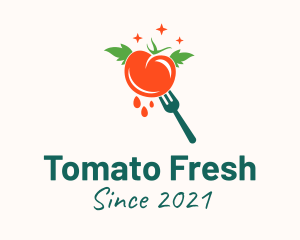 Fresh Tomato Fork  logo design