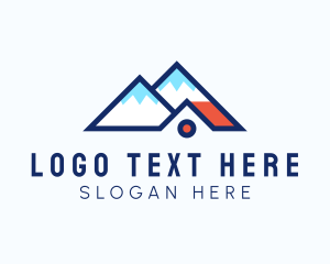 Lodge - Mountain Peak House logo design