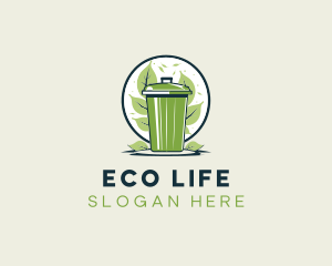 Eco Trash Bin Sanitation logo design