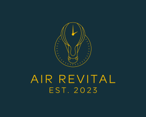 Hot Air Balloon Clock  logo design