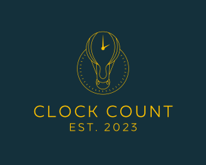 Hot Air Balloon Clock  logo design