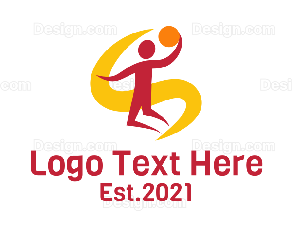 Jumping Basketball Player Logo