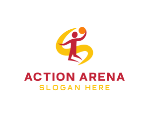 Jumping Basketball Player logo