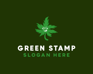 Green Weed Leaf logo design