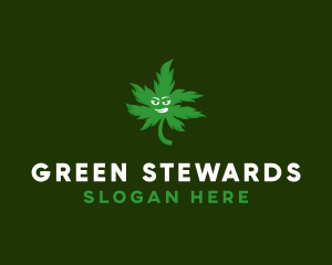 Green Weed Leaf logo design