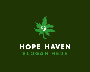 Green Weed Leaf logo
