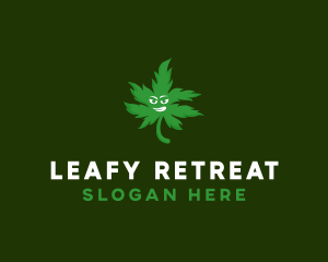 Green Weed Leaf logo design