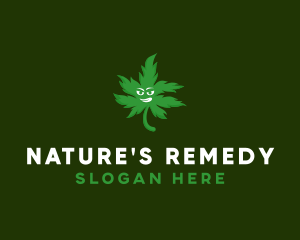 Green Weed Leaf logo design