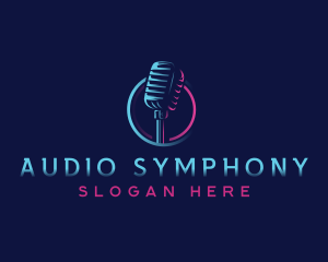 Audio Podcast Microphone logo design